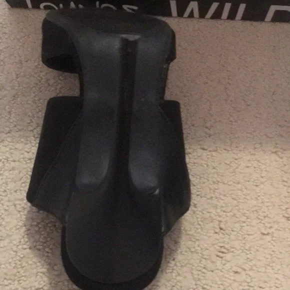 🔻Wild Diva🔻Adora Mules Stiletto Heels Black Suede Shoes - Picture 6 of 12